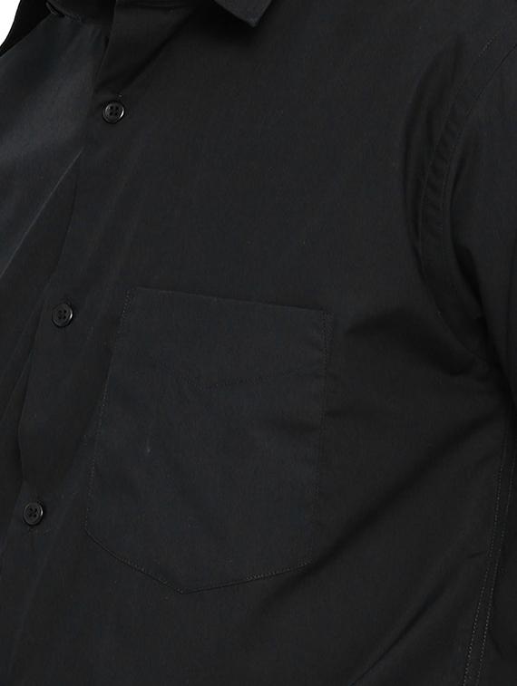 black solid formal shirt - 16552753 - Standard Image - 3