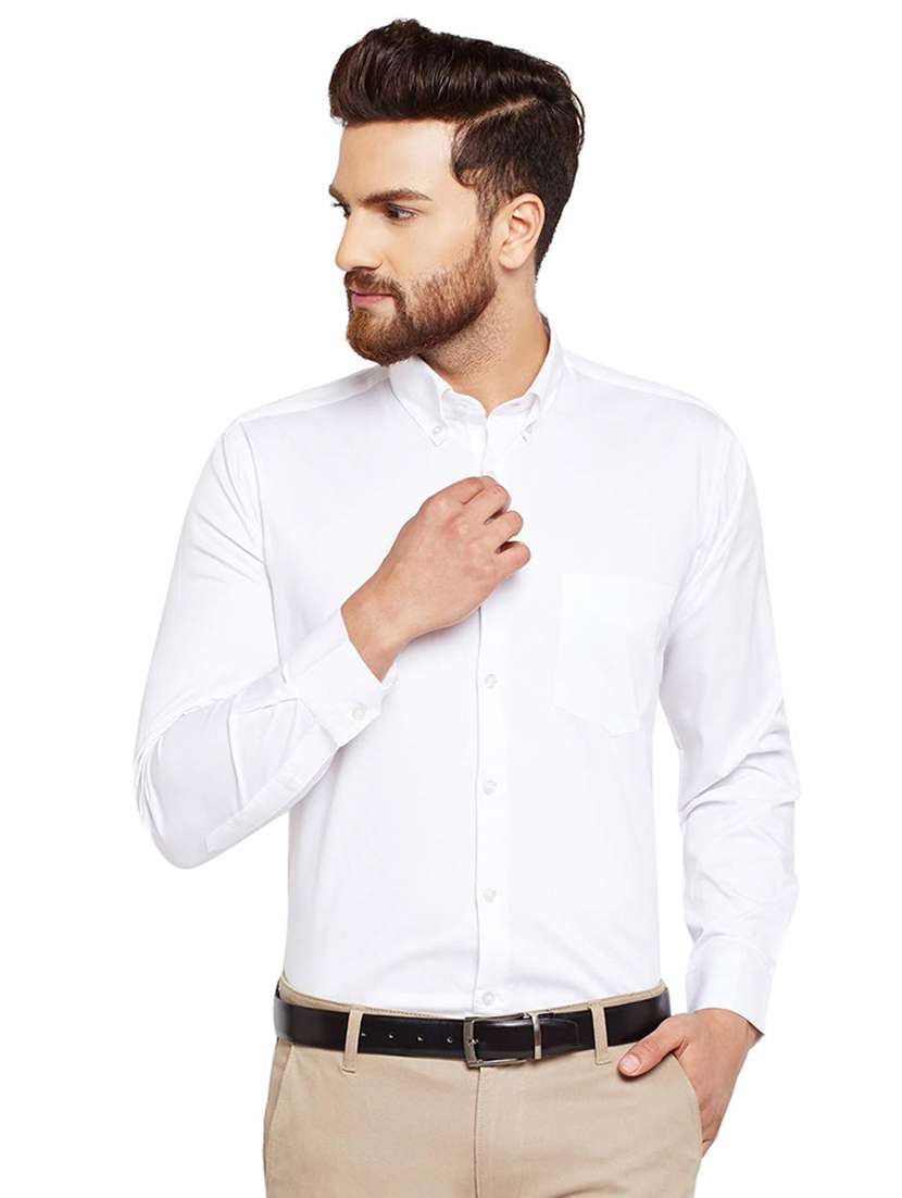 white solid formal shirt