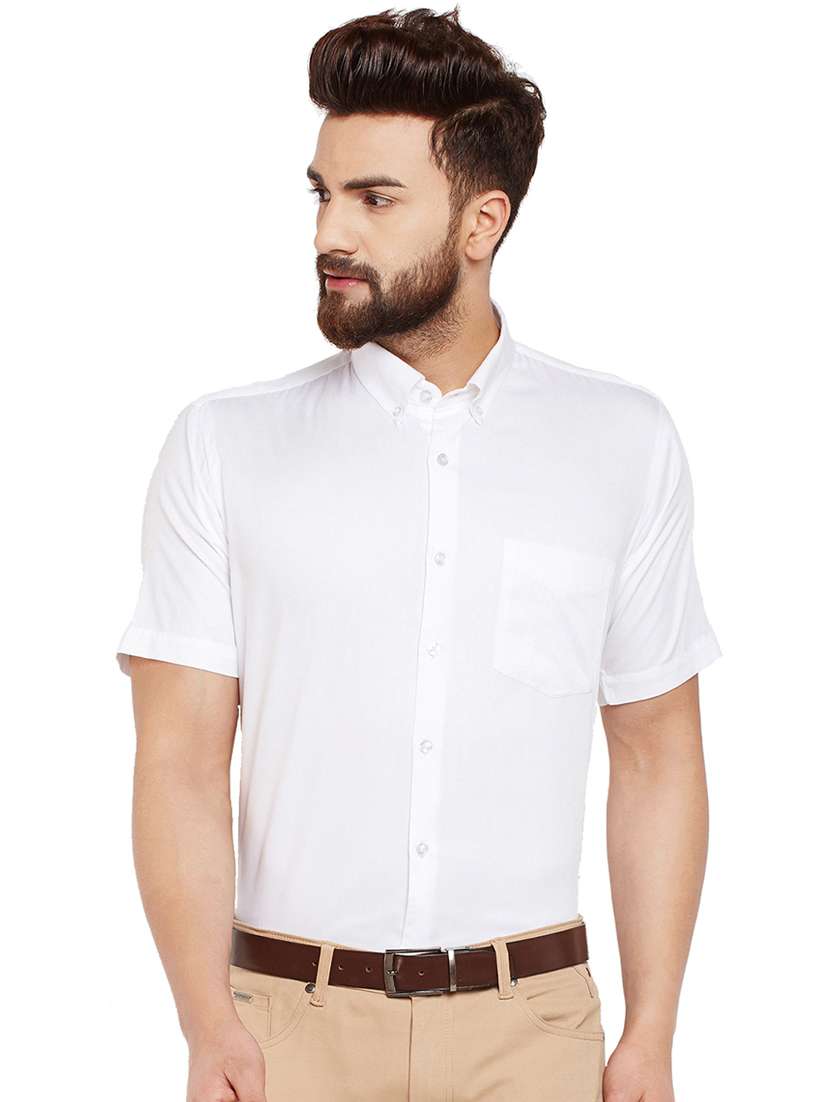 white solid formal shirt