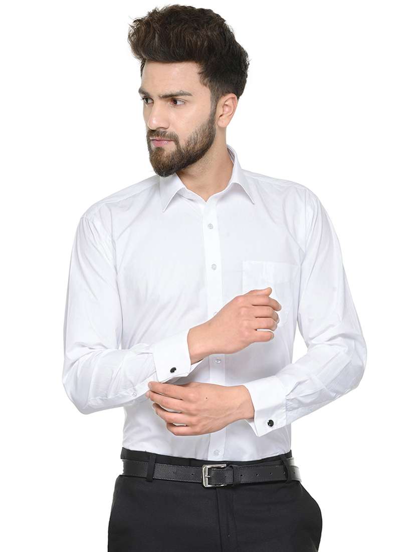 white solid formal shirt - 16552825 -  Zoom Image - 0