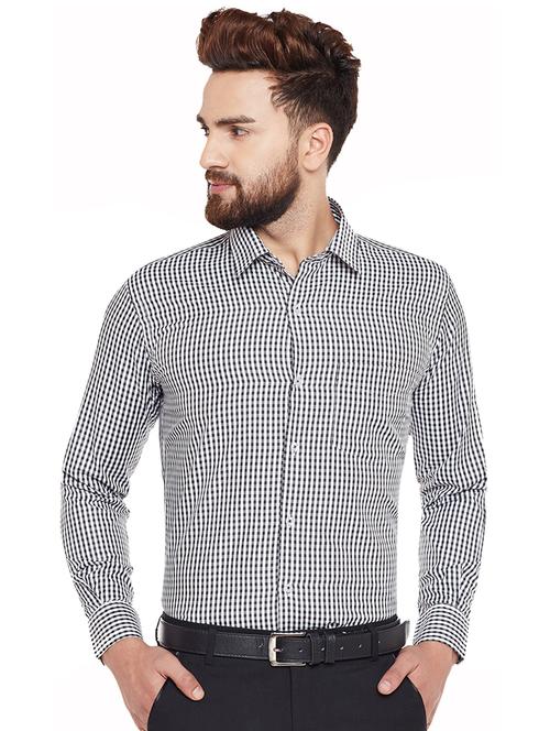 black checkered formal shirt - 16552852 - Standard Image - 0