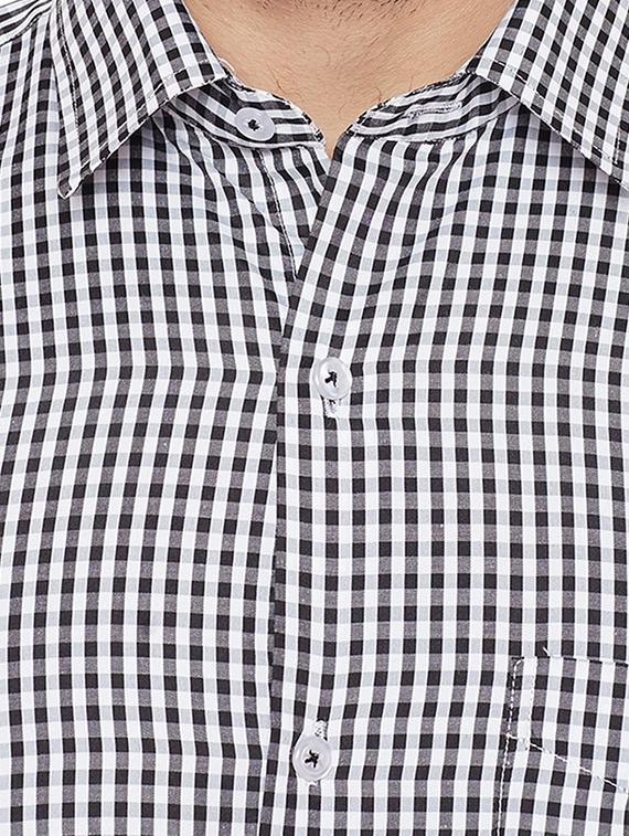 black checkered formal shirt - 16552852 - Standard Image - 3