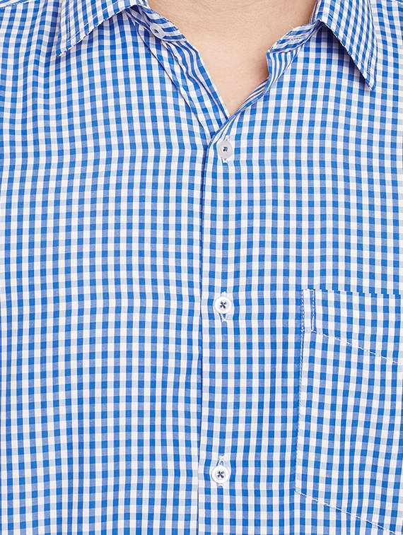 blue checkered formal shirt - 16552859 -  Standard Image - 3