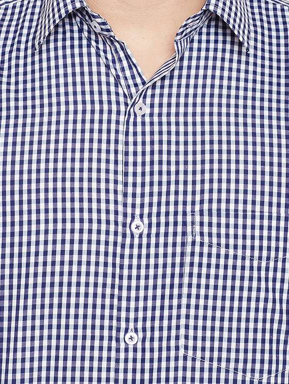 navy blue checkered formal shirt - 16552861 -  Standard Image - 3