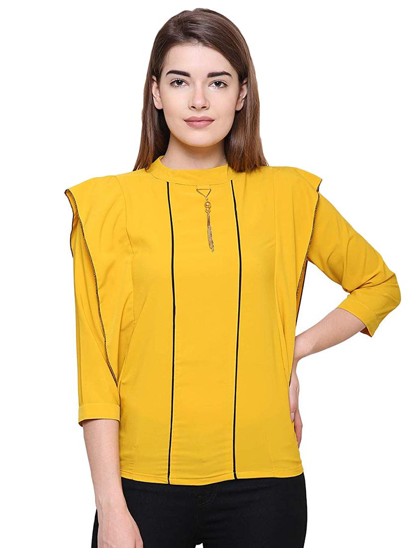 embellished contrast piping top - 16553506 - Zoom Image - 0