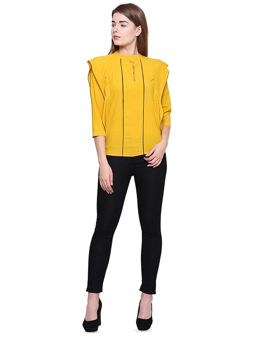 embellished contrast piping top - 16553506 - Standard Image - 3