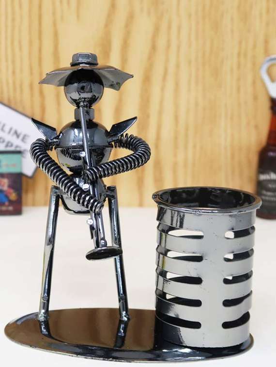 metal bandsman grande pen pencil holder 