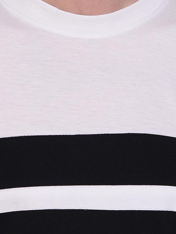 white color block cut & sew t-shirt - 16554055 - Standard Image - 3