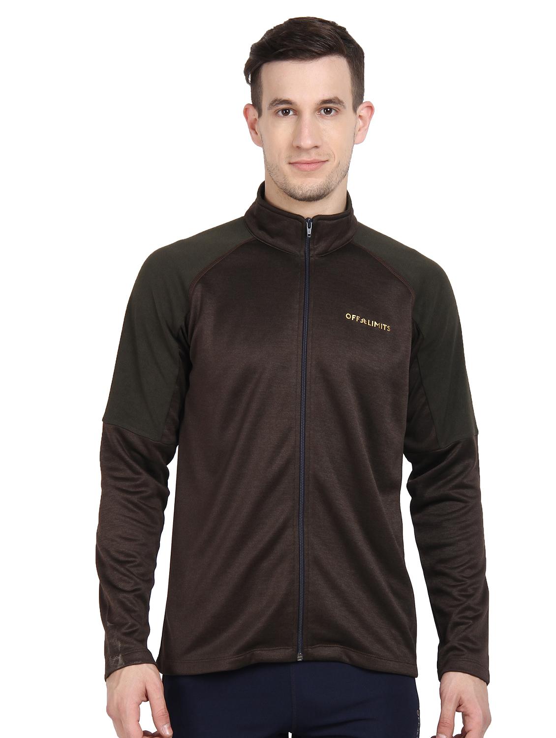 brown solid casual jacket - 16555394 - Zoom Image - 0