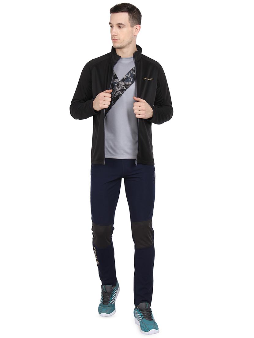 black solid casual jacket - 16555396 - Standard Image - 3