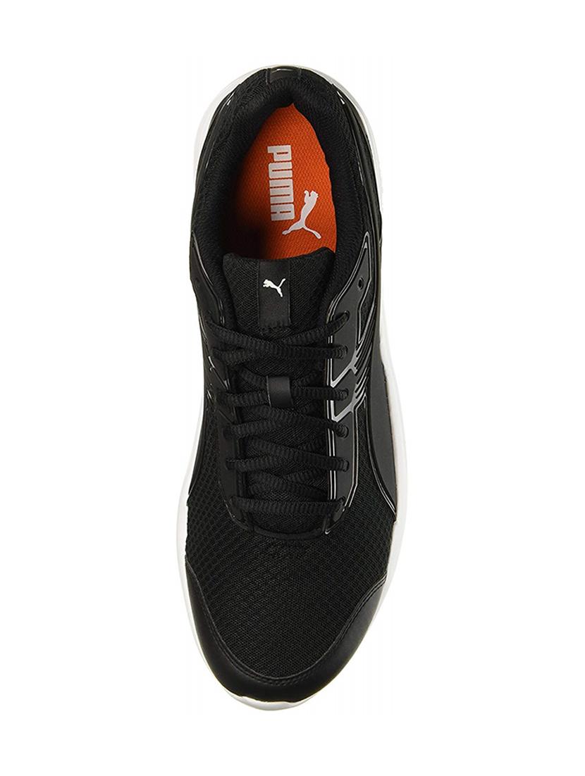 puma black mesh sports shoes