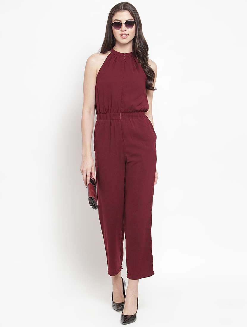 Halter Neck Full Leg Jumpsuit 