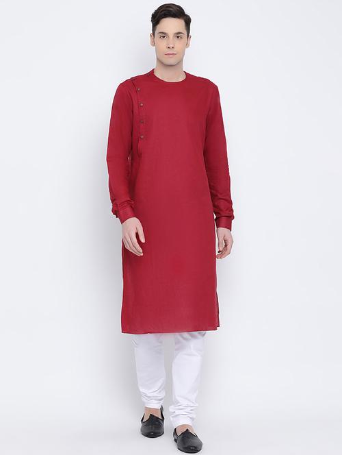 men solid kurta churidar ethnic wear set - 16562146 - Standard Image - 0