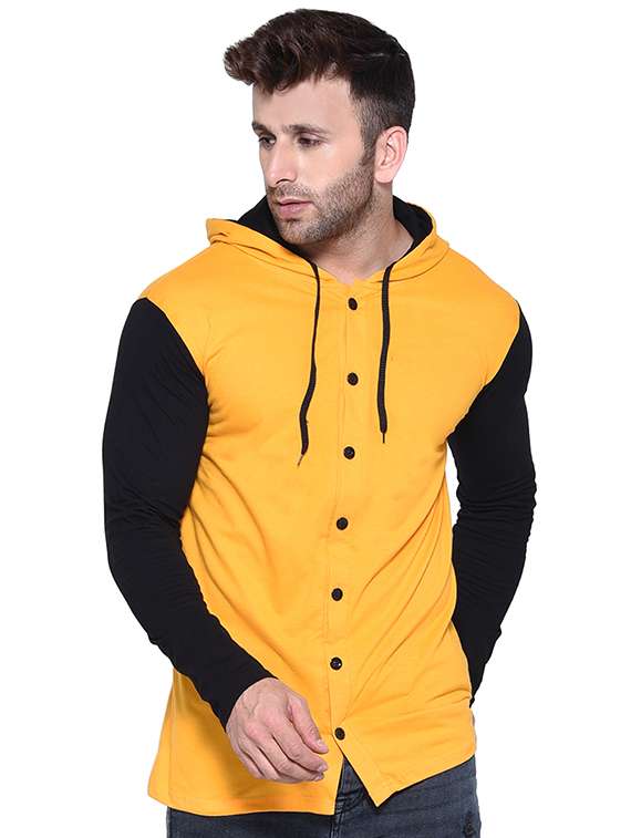 yellow color block t-shirt - 16562343 - Zoom Image - 0