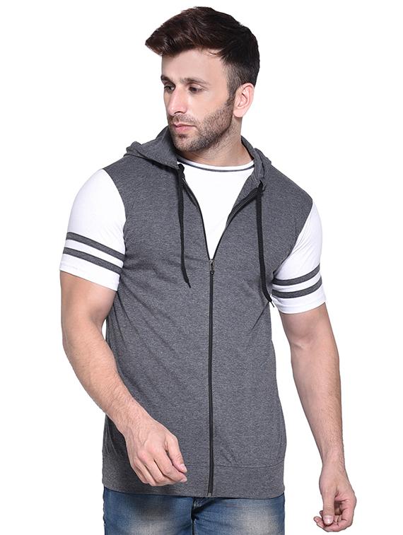 grey color block t-shirt - 16562353 - Zoom Image - 0