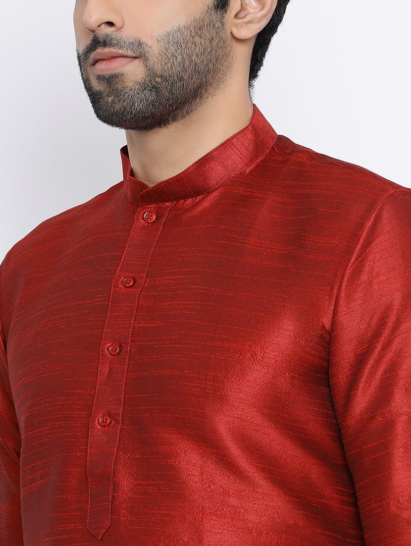 red solid long kurta - 16562523 - Standard Image - 3