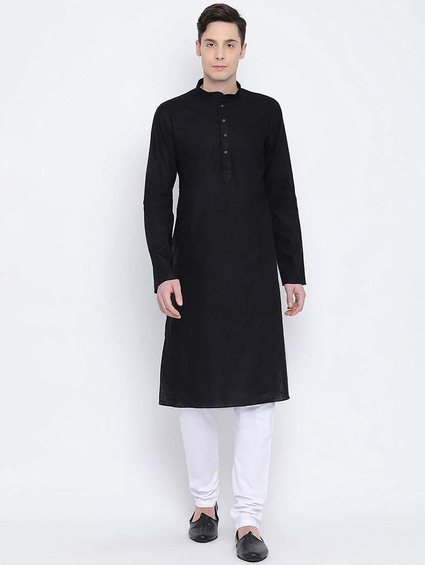 black solid long kurta - 16562579 - Zoom Image - 0