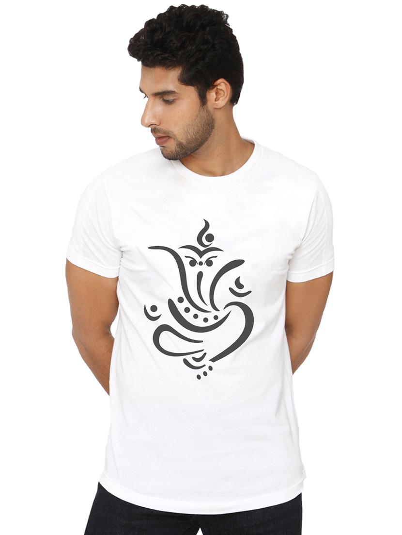 white chest print t-shirt - 16563324 - Zoom Image - 0