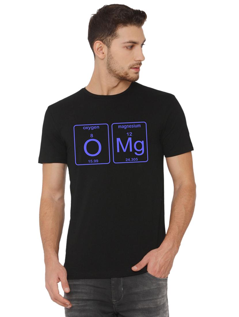 black typographic chest print t-shirt - 16563343 - Zoom Image - 0