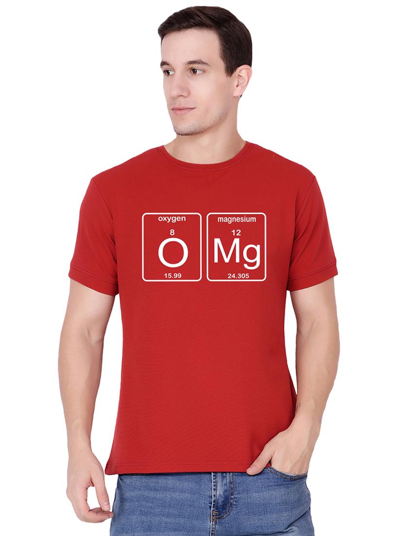 red typographic chest print t-shirt - 16563345 - Zoom Image - 0