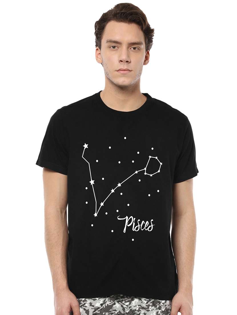 black chest print t-shirt - 16563346 - Zoom Image - 0