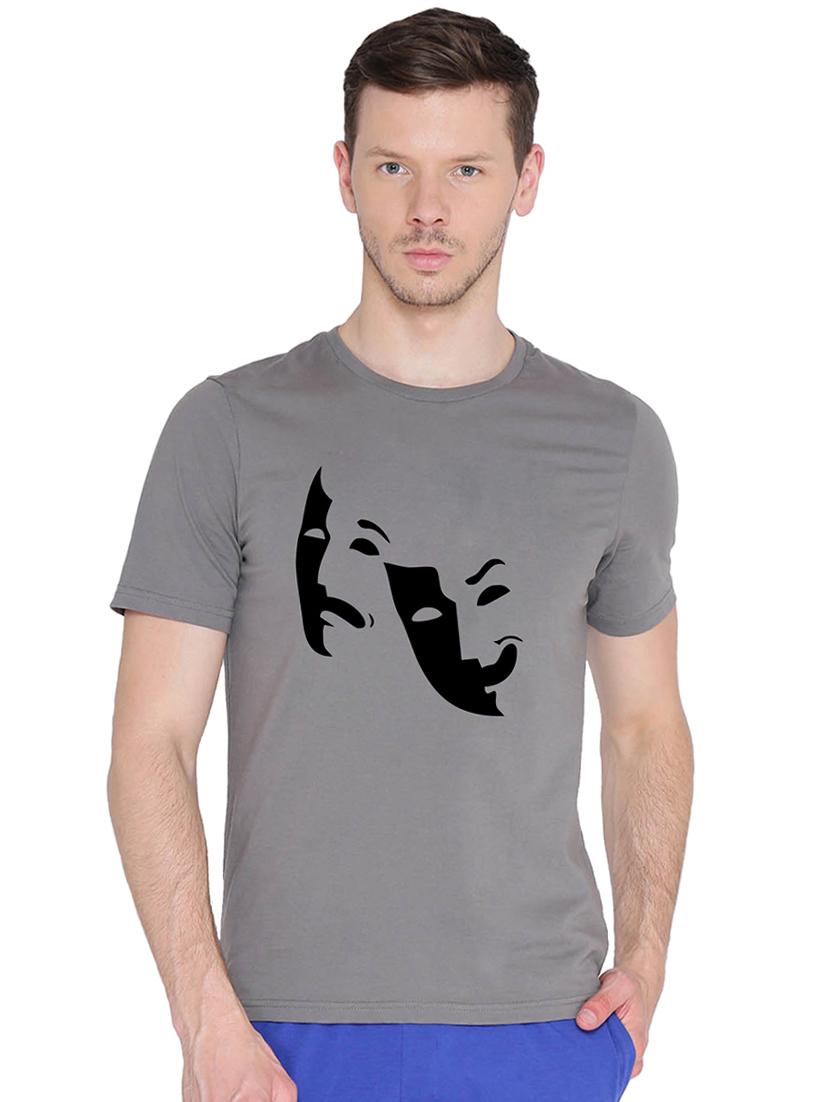 grey chest print t-shirt - 16563364 - Zoom Image - 0