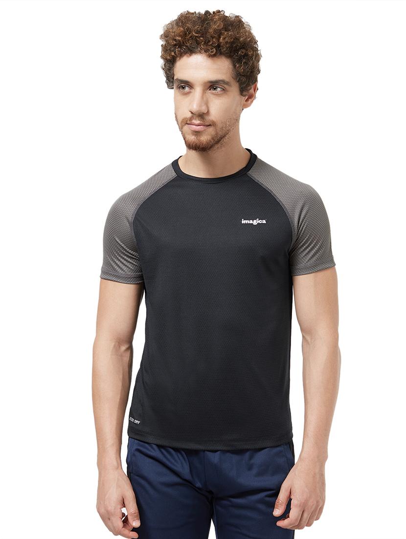 black solid raglan t-shirt - 16563828 -  Zoom Image - 0