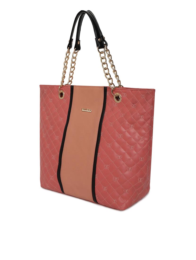 pink leatherette (pu) handbag - 16565605 - Standard Image - 3