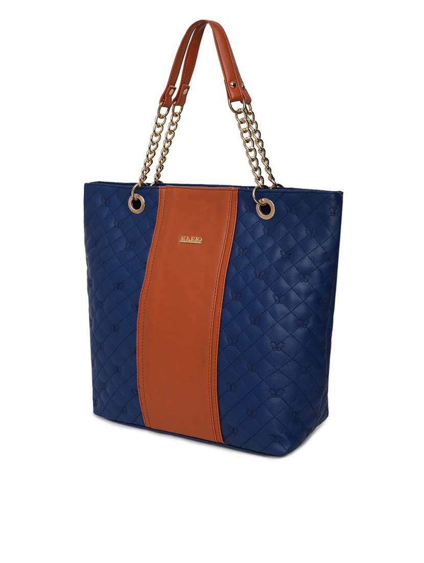 blue leatherette (pu) handbag - 16565611 -  Standard Image - 3