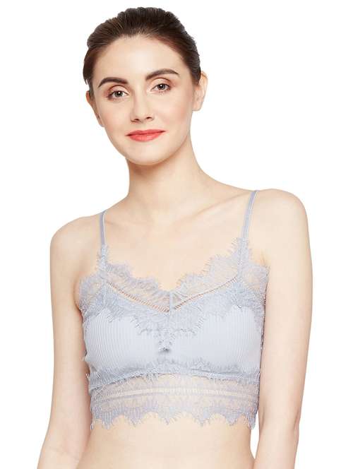 eyelash lace detail bralette - 16566906 - Standard Image - 0