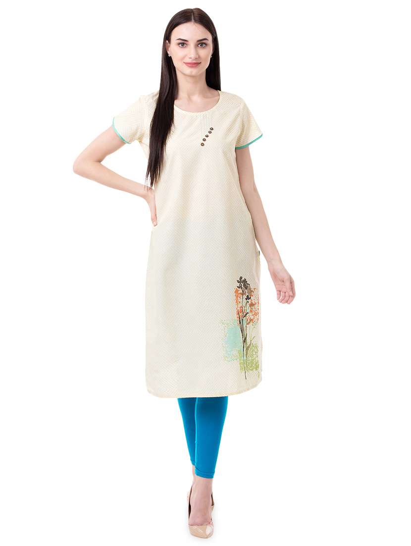printed straight kurta