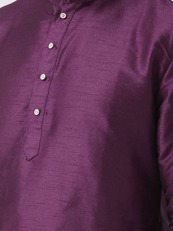 purple pure silk dhoti kurta set - 16567375 -  Standard Image - 3