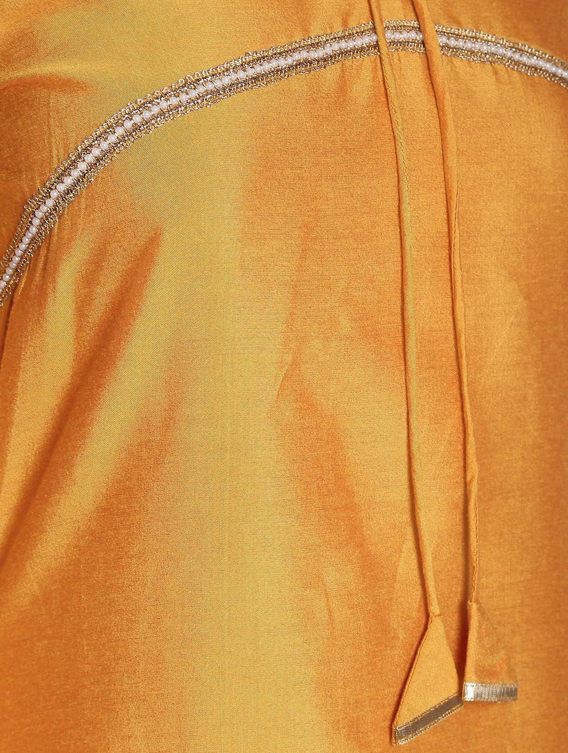 solid silk a-line kurta - 16568788 -  Standard Image - 5