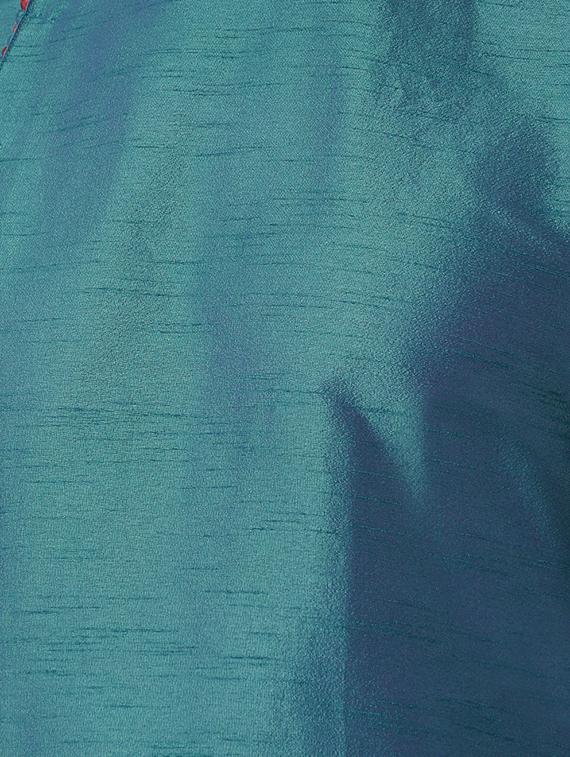 teal green dupion solid long kurta - 16569499 - Standard Image - 3