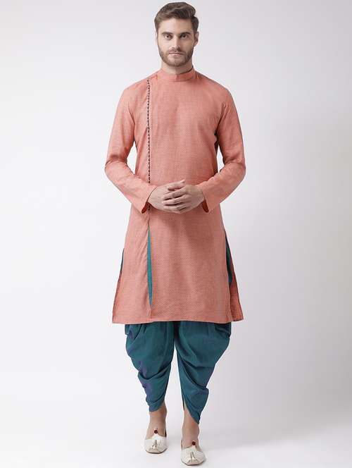 orange printed dhoti kurta set - 16569607 -  Standard Image - 0
