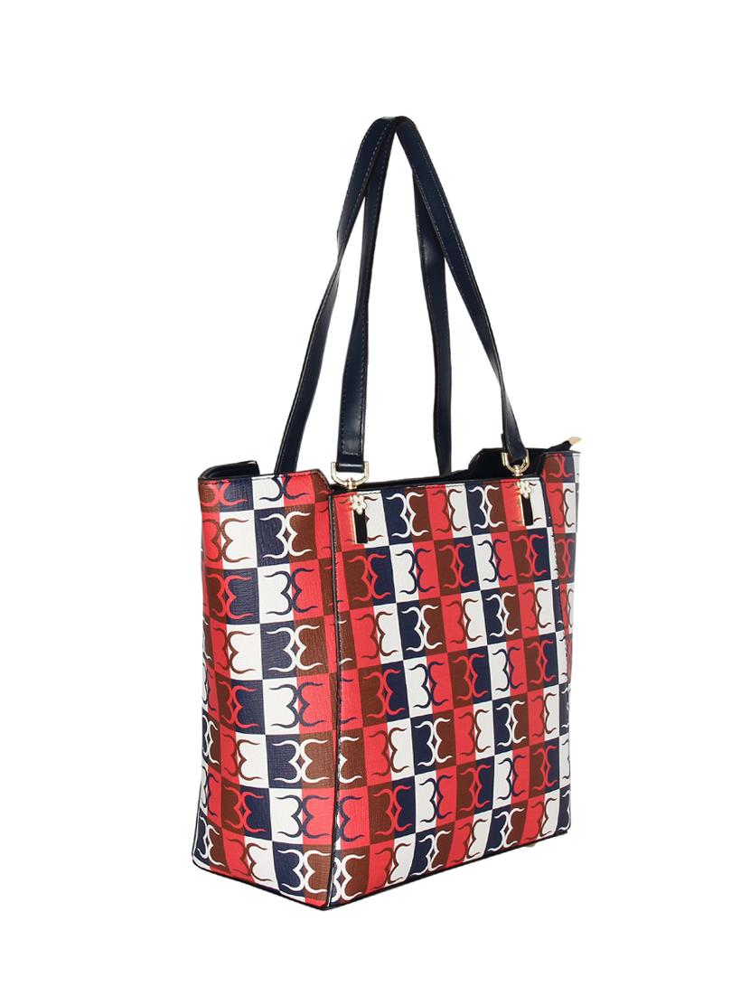 multi colored leatherette (pu) regular tote - 16569806 - Standard Image - 3