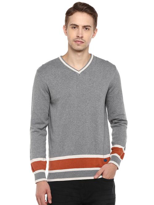 grey striped pullover - 16570196 -  Standard Image - 0