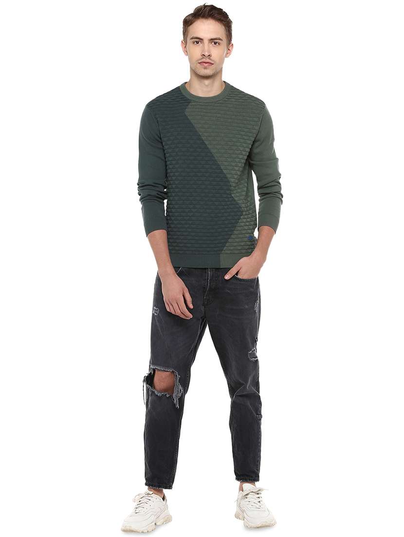 green color block pullover - 16570204 - Standard Image - 3