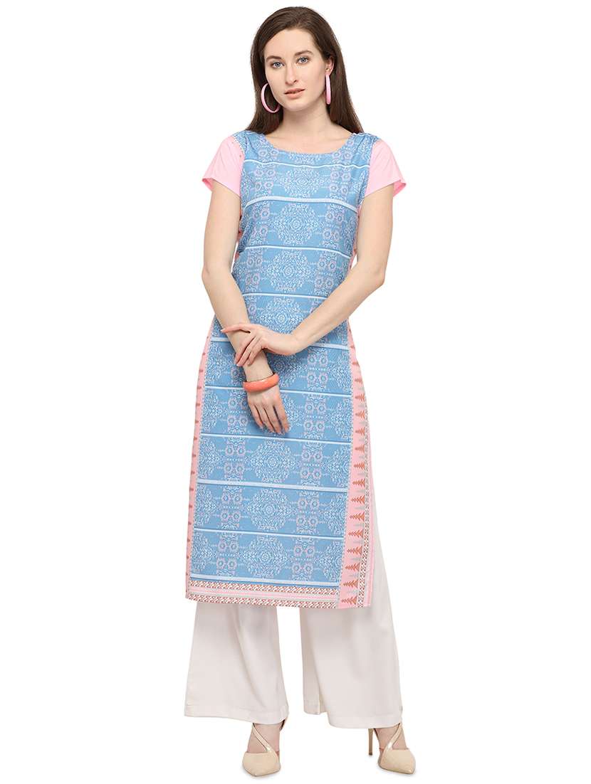 printed straight kurta