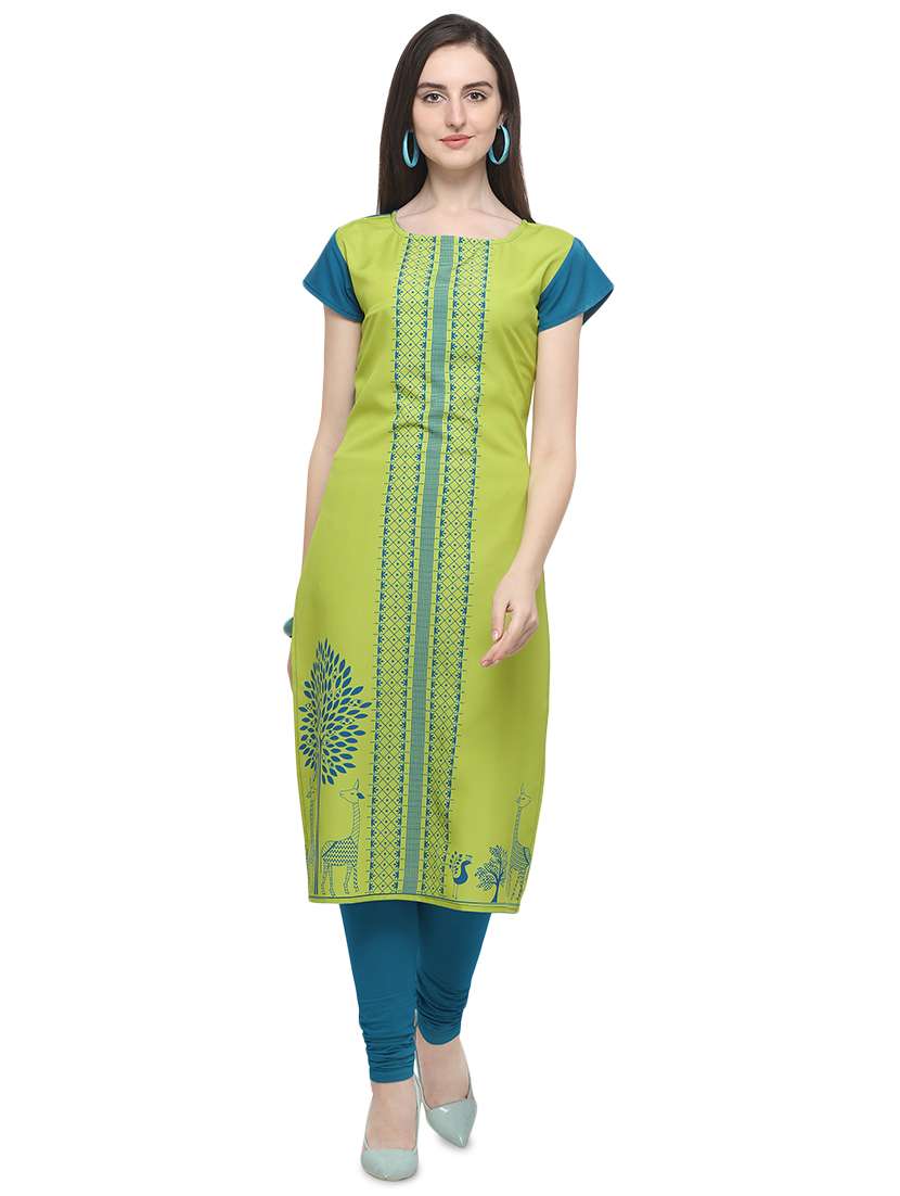 printed straight kurta