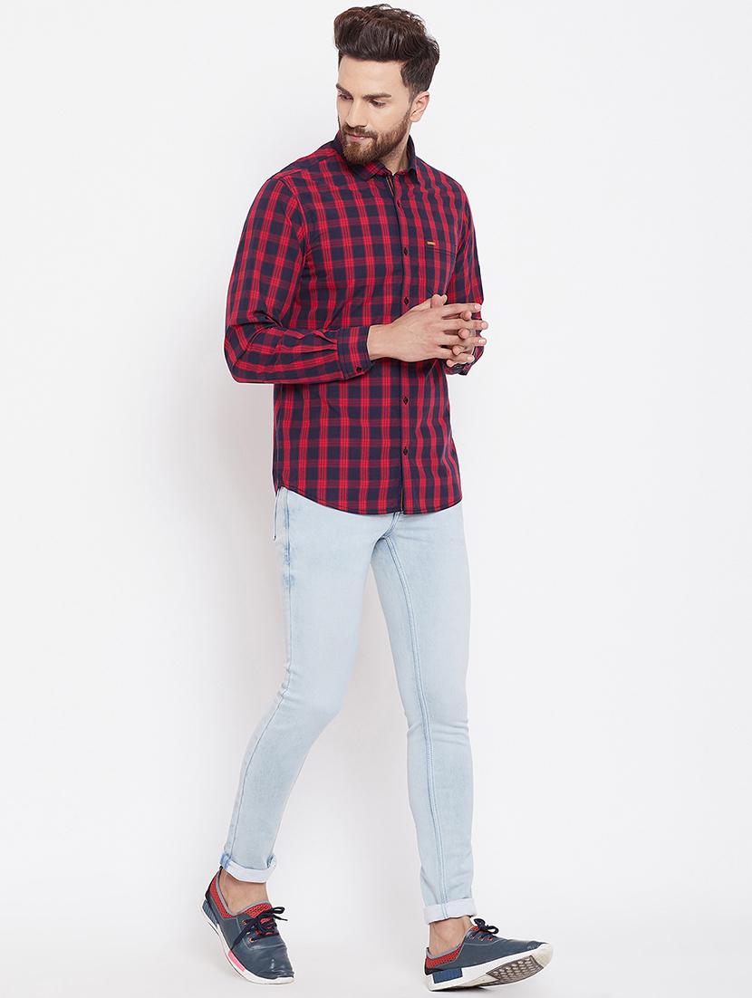 red checkered casual shirt - 16570642 - Standard Image - 3