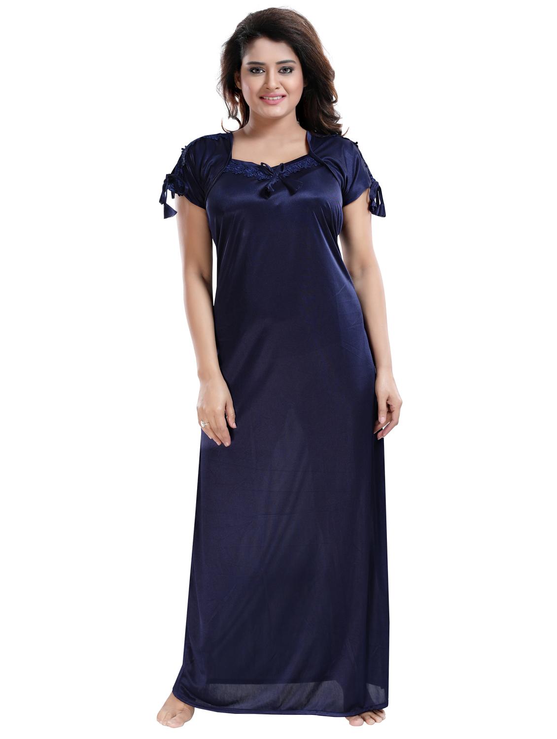 square neck solid nighty - 16571601 - Zoom Image - 0
