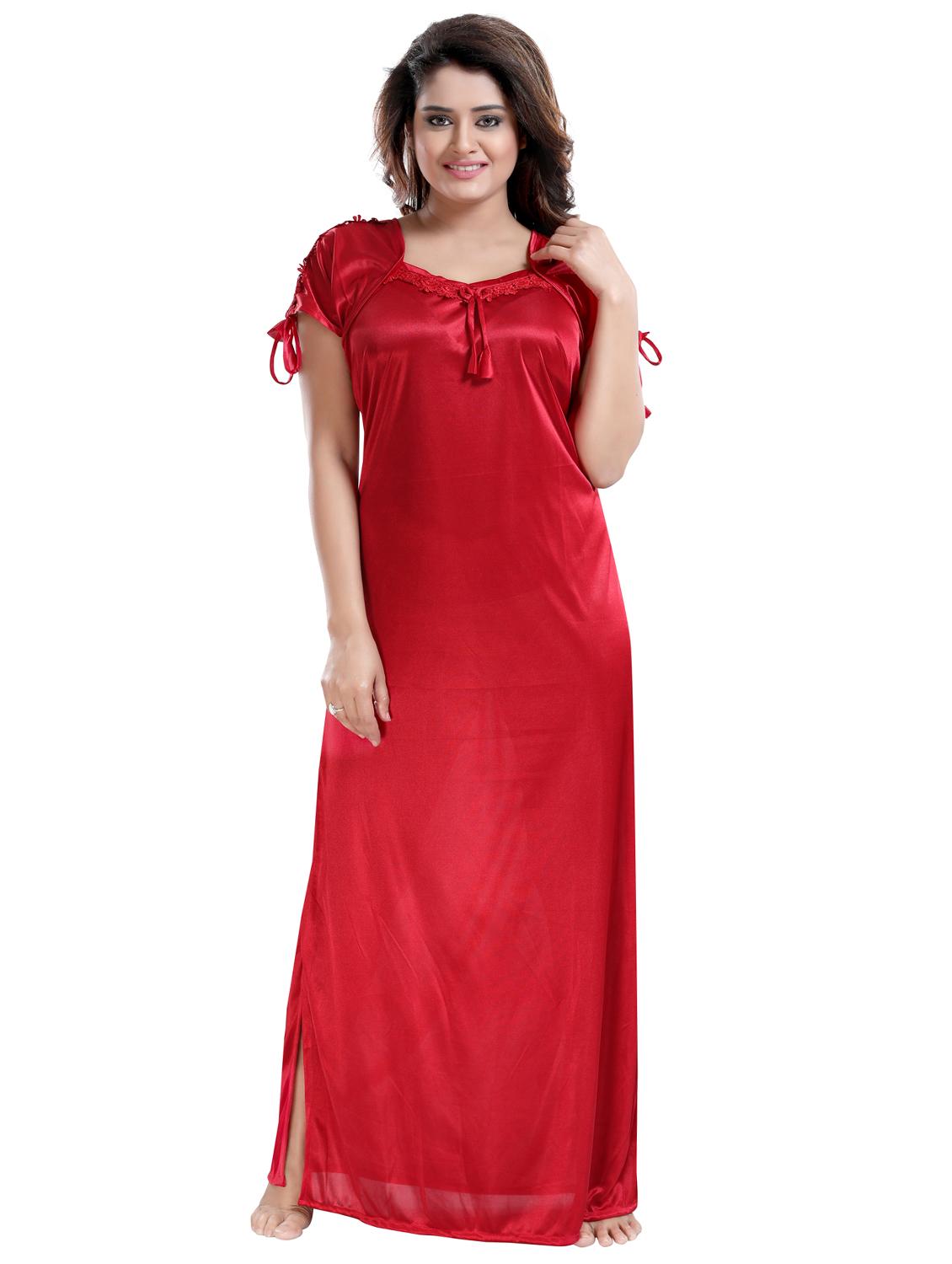 square neck solid nighty - 16571603 - Zoom Image - 0