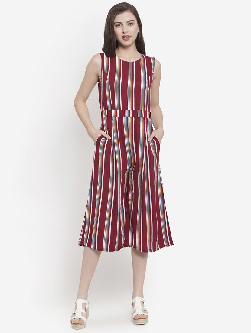 striped jumpsuit dress