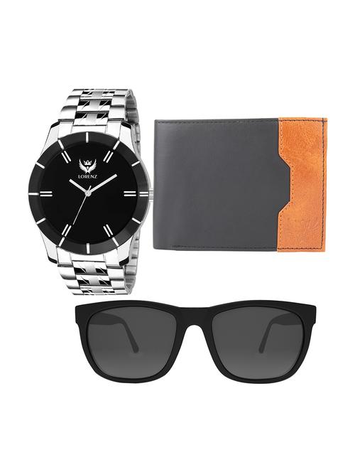 lorenz combo of analog watch, sunglasses and wallet - 16572576 - Standard Image - 0