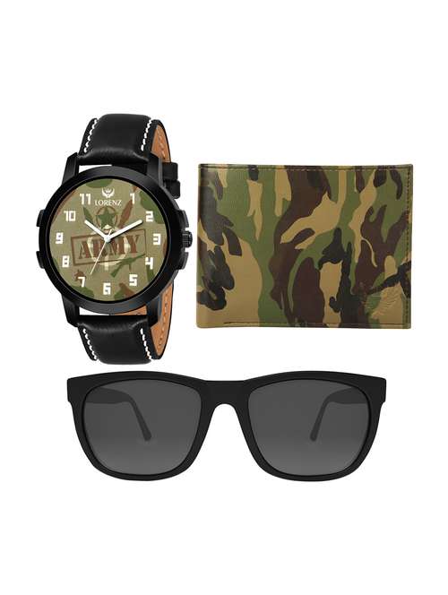 lorenz combo of analog watch, sunglasses and wallet - 16572580 - Standard Image - 0