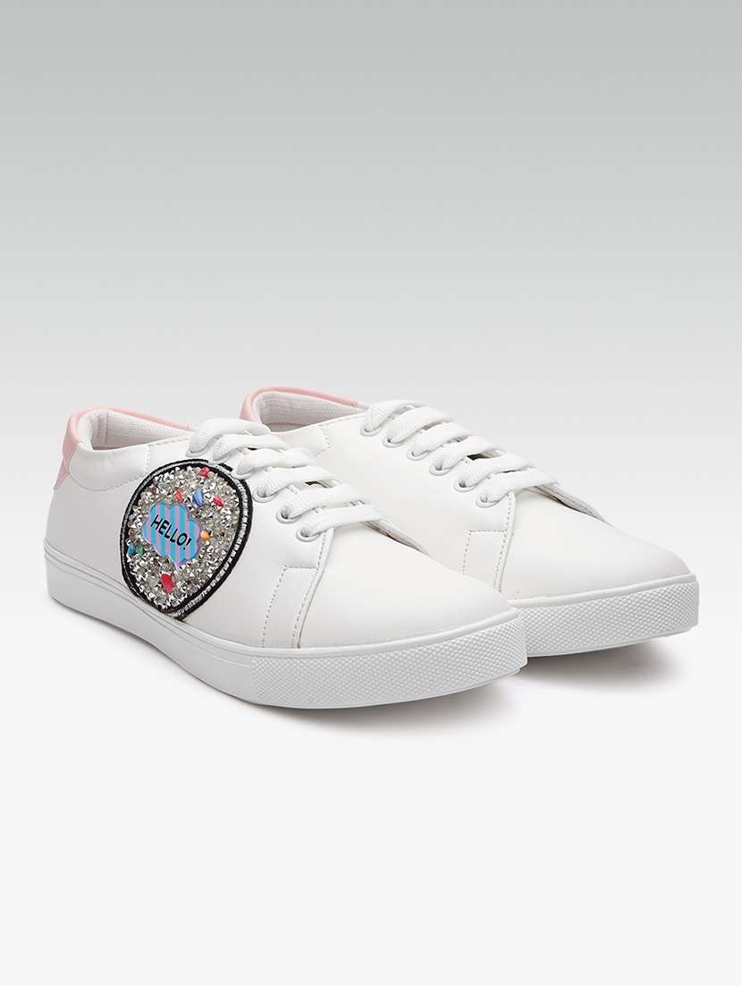 Buy online Sss White Lace-up Sneakers from Sports Shoes Sneakers
