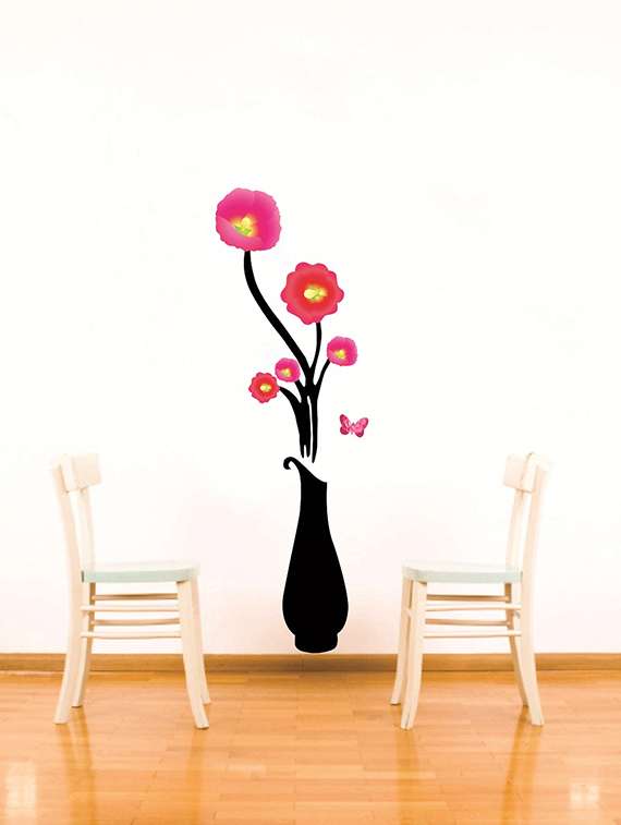  flower pot wall sticker for living room 