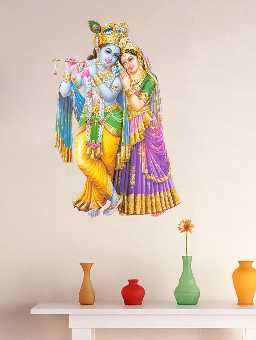 radha krishna wall sticker for living room - 16576404 - Zoom Image - 0
