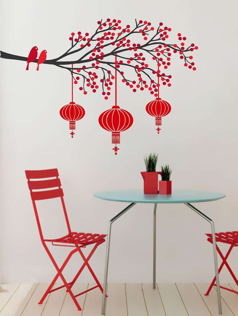  tree with lantern wall sticker & decal 